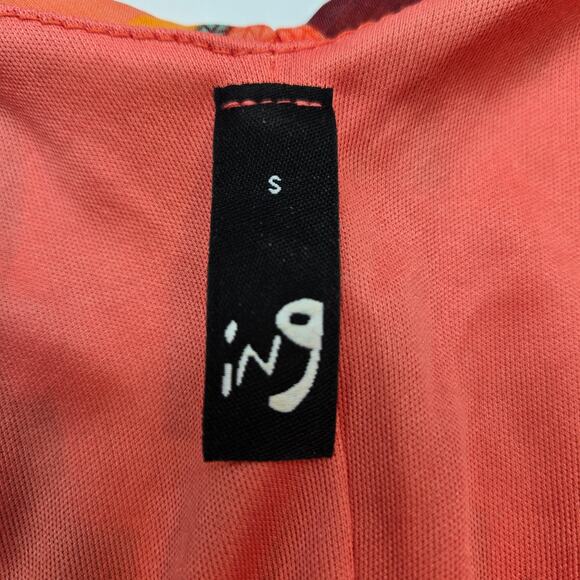 ING Women's Dress Small S Orange Sleeveless Straps Sun Misses Size 4 6 - Picture 3 of 6
